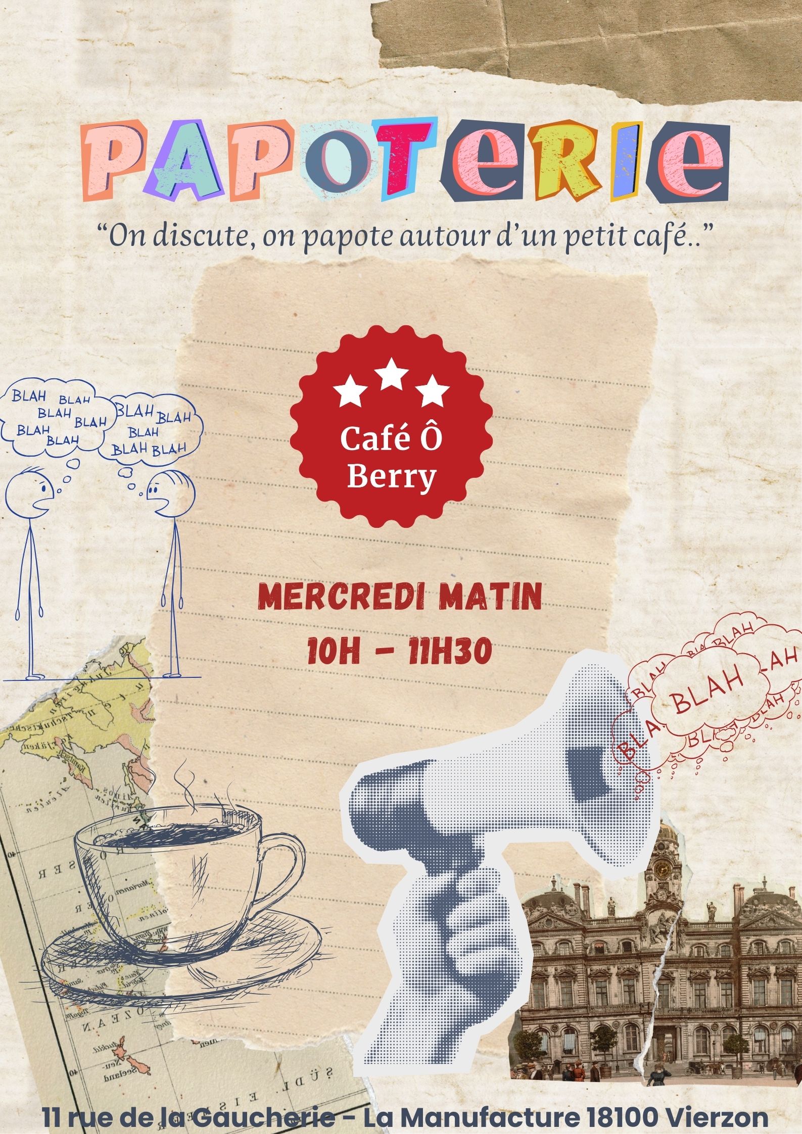 Affiche papoterie Café Ô Berry