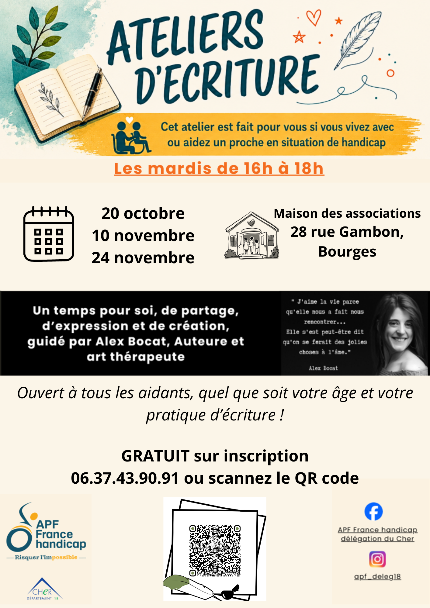 affiche écriture octobre
